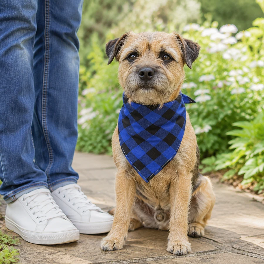 Blue / S PETEE Everyday Plaid Bandana in a PETEE real-use scene